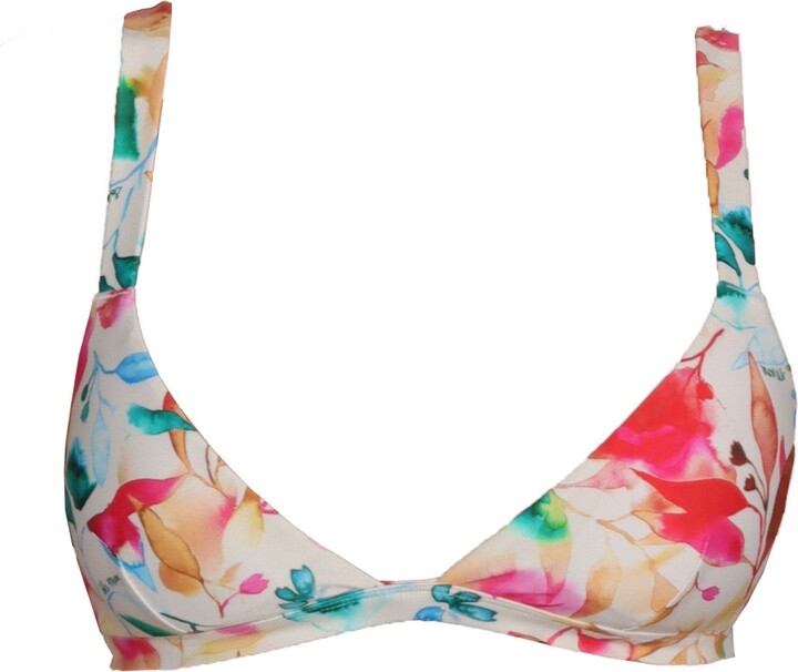 Solara White Watercolor Floral Jill Triangle Top