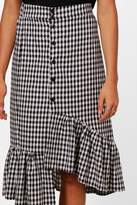 Thumbnail for your product : boohoo Daisy Ruffle Front Gingham Midi Skirt
