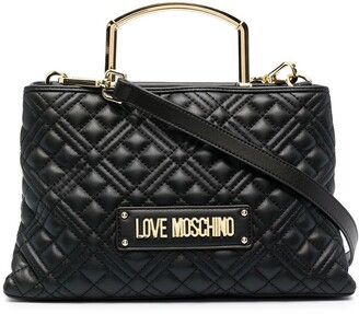 Love Moschino Quilted Faux-Leather Tote Bag