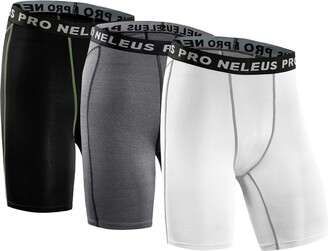 Neleus Men's 3 Pack Performance Compression Shorts 