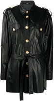 Thumbnail for your product : Amen Pearl-Embellished Faux-Leather Jacket