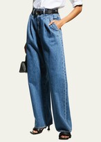 Thumbnail for your product : Gold Sign The Edgar Pleated Wide-Leg Trouser Jeans