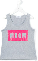Thumbnail for your product : MSGM Kids logo print tank top