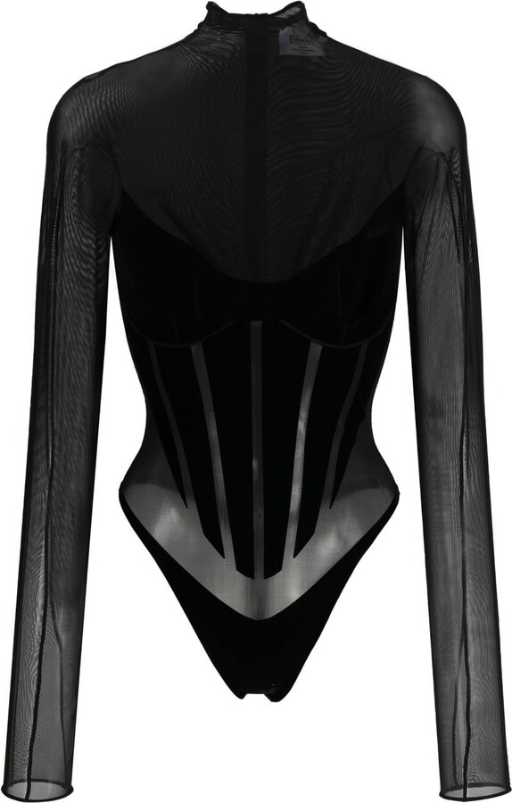 Mugler Illusion Shaping Bodysuit - Farfetch