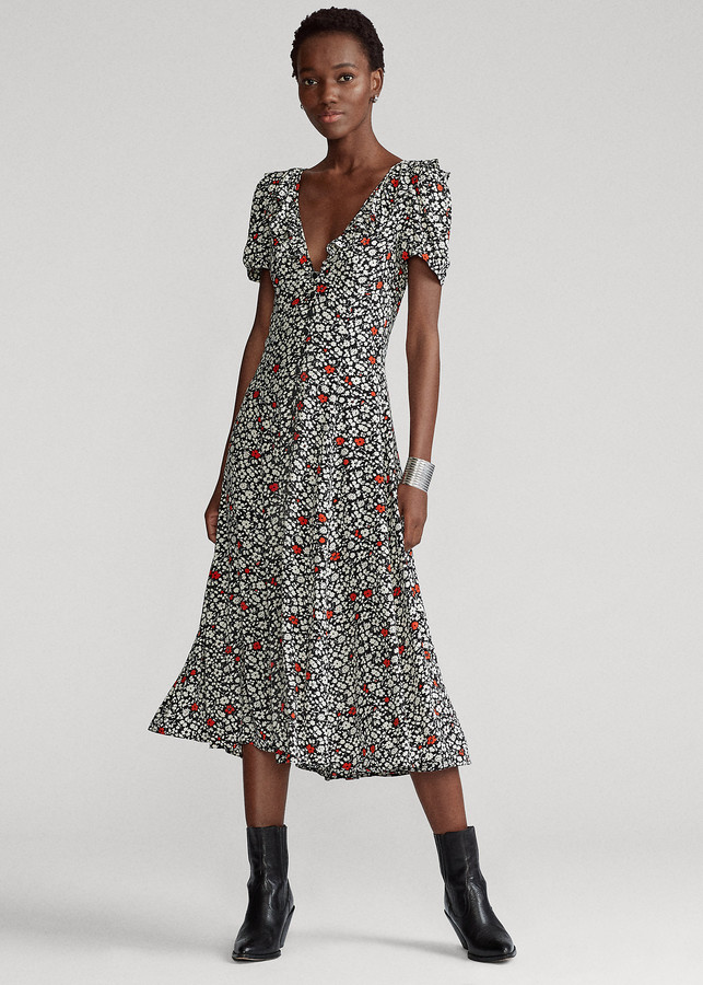 Ralph Lauren Floral Crepe Dress - ShopStyle