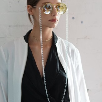 Neon Hope Sunglasses And Mask Link Chain - Silver