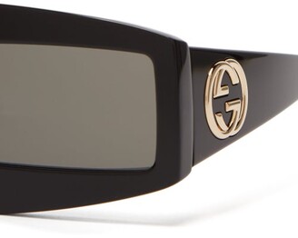 Gucci Rectangular Acetate Sunglasses - Black