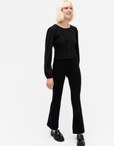 Thumbnail for your product : Monki volume sleeve knit cardigan in black