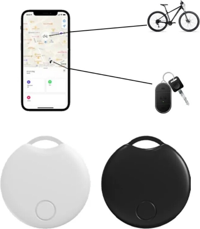 HIMOJO Bluetooth GPS Tracker for Air Tag Replacement Via Apple Find My to Locate Bag Bottle Card Wallet Bike Keys Finder MFI Smart ITag