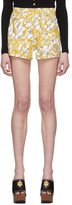 Thumbnail for your product : Versace White Denim Gianni Baroque Shorts
