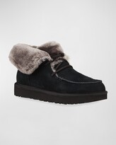 Thumbnail for your product : UGG Diara Suede Lace-Up Booties w/ Shearling Cuff