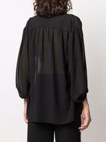 Thumbnail for your product : Blanca Vita Begonia lace-up front blouse