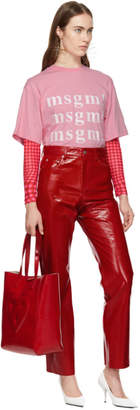 MSGM Red Vinyl Trousers