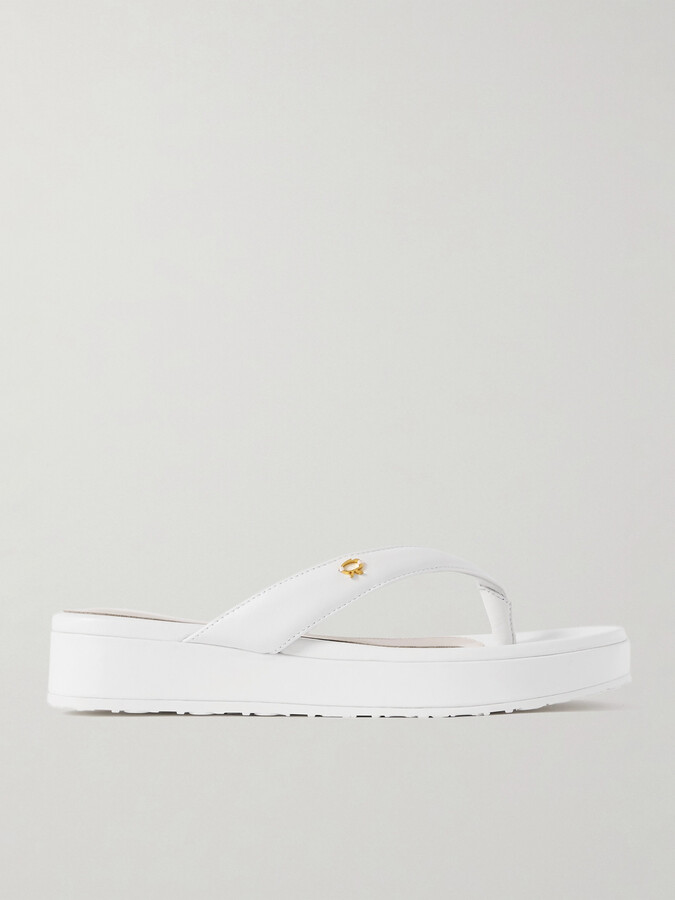 Loulou de Saison Net Sustain Sahado Leather Slingback Sandals