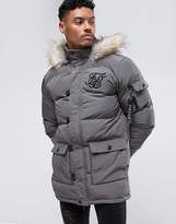 Thumbnail for your product : SikSilk Puffer Parka In Gray With Faux Fur Hood