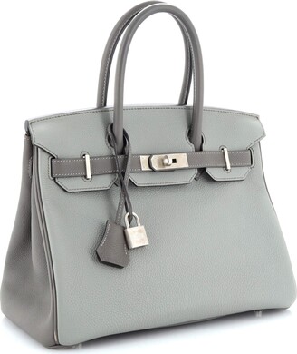 Hermes Birkin Handbag Bicolor Togo with Brushed Palladium Hardware 30 -  ShopStyle Shoulder Bags