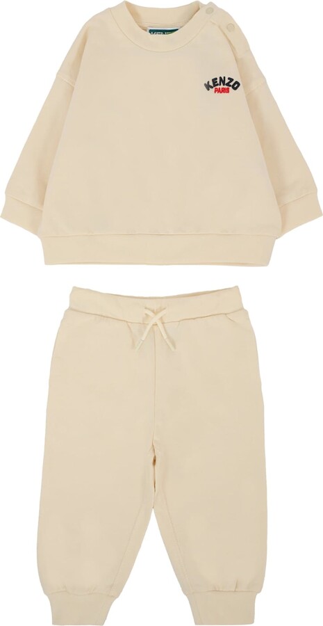 Kenzo Kids Beige Suit For Babykids With Logo