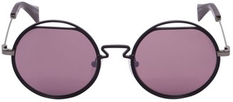 Yohji Yamamoto Round Metal Cutout Sunglasses