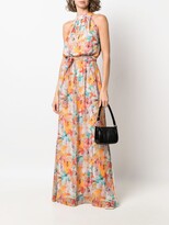 Thumbnail for your product : Liu Jo Butterfly-Print Halterneck Maxi Dress