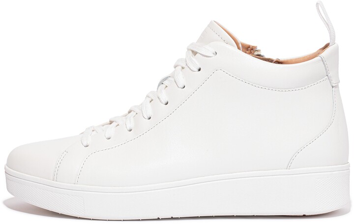FitFlop Rally Leather High-Top Sneakers - ShopStyle