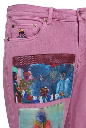 Kidsuper Studios Museum Cotton Denim Jeans W/ Patches