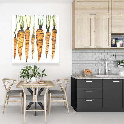 Begin Edition International Inc. Watercolor Carrots - Gastronomy Kitchen Canvas for Home Decor