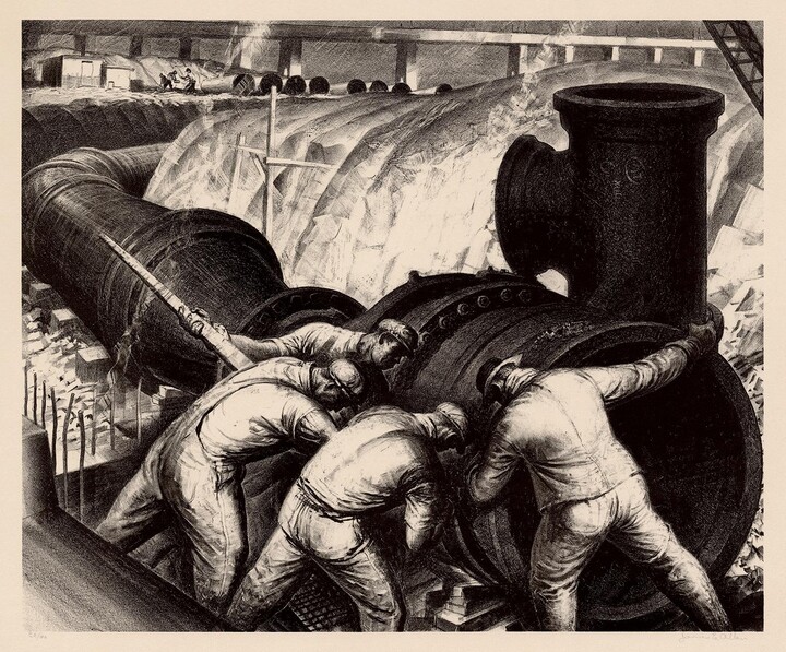 James Allen, 'Pipe and Brawn' — WPA Era American Realism, 1937