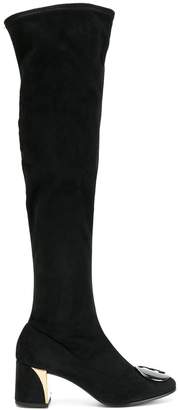 Fabi Plaque Detail Knee-High Boots