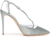 Thumbnail for your product : Casadei City Light Cutout Glittered Woven Pumps