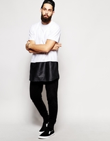 Thumbnail for your product : The Ragged Priest Longline T-Shirt with Leather Look Hem