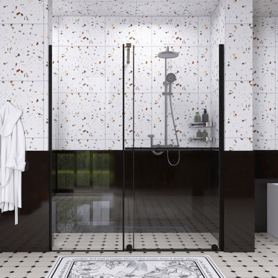 Magic Racks 30 - 60 In.W X 72 In.H Shower Sliding Door With Stainless Steel Handle