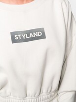 Thumbnail for your product : Styland Logo-Print Cropped Sweatshirt