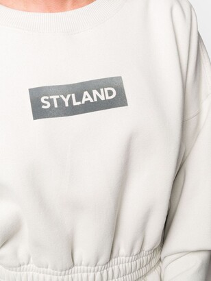 Styland Logo-Print Cropped Sweatshirt