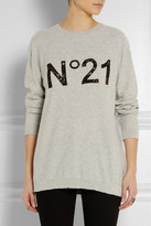 Thumbnail for your product : No.21 Lace-insert cotton sweater