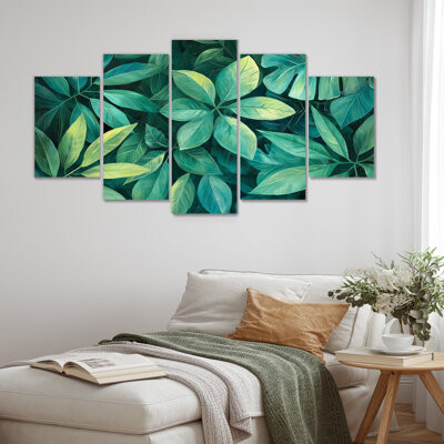 Winston Porter Green Rainforest Canopy Leves - Rainforest Wall Art - Traditional Wall Art Decor Diamond