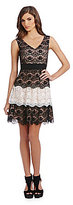 Thumbnail for your product : Jessica Simpson Tiered Scalloped Lace Fit-and-Flare Dress