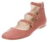 Thumbnail for your product : ChloÃ© Leather Buckle-Accented Flats Mauve ChloÃ© Leather Buckle-Accented Flats