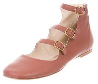 ChloÃ© Leather Buckle-Accented Flats Mauve ChloÃ© Leather Buckle-Accented Flats