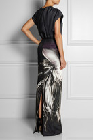 Thumbnail for your product : Fendi Printed silk-blend cady gown