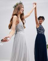 Thumbnail for your product : Maya Tall Cami Strap Sequin Top Tulle Detail Maxi Bridesmaid Dress