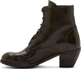 Thumbnail for your product : Officine Creative Green Leather Ignis Ankle Boots