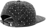 Thumbnail for your product : Valentino The Rockstud Quilted Glossed Textured-leather Baseball Cap - Black