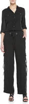 Thumbnail for your product : Go Silk Petite Silk Cargo Pants with Grommet Detail