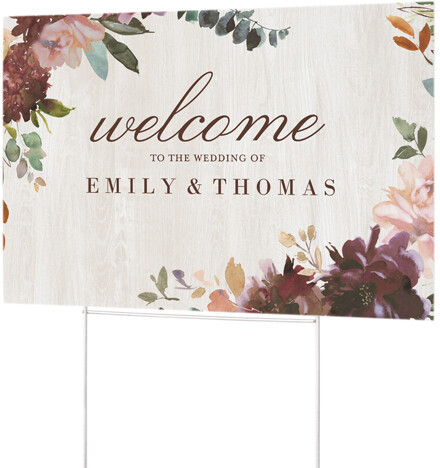 Shutterfly Yard Signs: Muted Florals, Red, cabernet