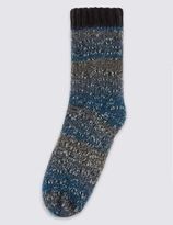 Thumbnail for your product : Marks and Spencer Blue Ombre Print Slipper Socks