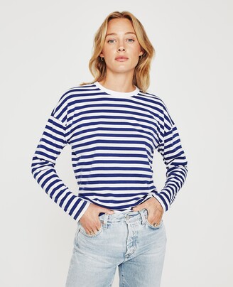 Womens Blue And White Striped Jeans | ShopStyle