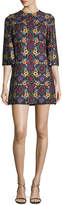 Thumbnail for your product : Alice + Olivia Coley Crewneck Bell-Sleeve Embroidered Dress