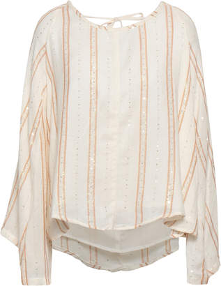 SUNDRESS Embellished Cotton-gauze Top