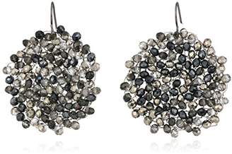 Kenneth Cole New York Hematite Items" Hematite and Black and Gray Tonal Beaded Woven Drop Earrings
