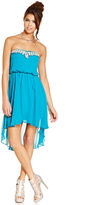 Thumbnail for your product : As U Wish Juniors Dress, Strapless Applique High-Low Blouson
